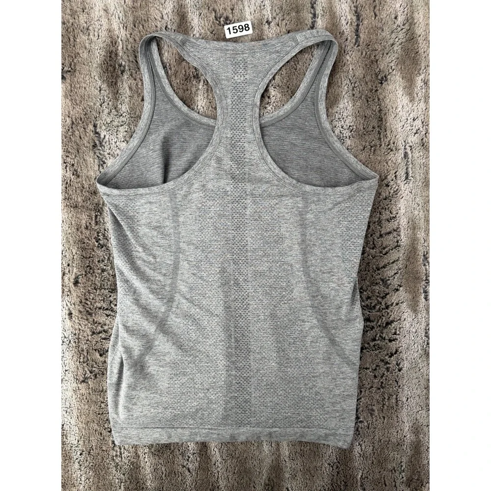 Lululemon Tank Top Womens Gray Racerback Swiftly Tech Running Shirt Athletic 8